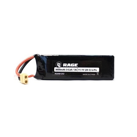 PLASTIFLEX COMPANY INC Rage RC RGRB1252 Super Cat SC700BL 11.1V 3S 25C 3600mAh Li-Po Battery with XT60 RGRB1252
